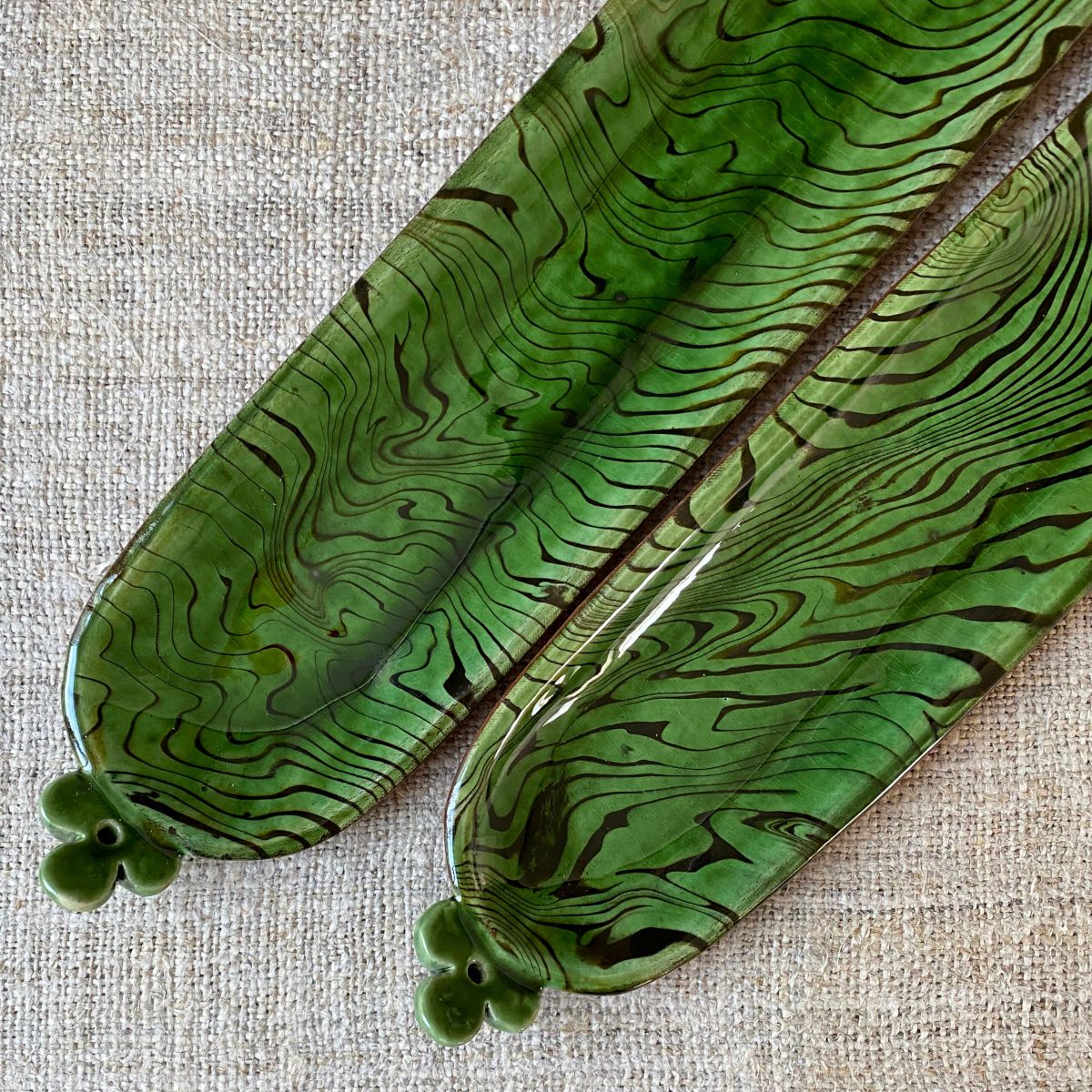 Patia Davis Slim Oval Platter - Green PALO2 - Image 1