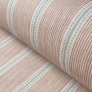 Extra Wide Avebury Stripe fabric Blush & Duckegg