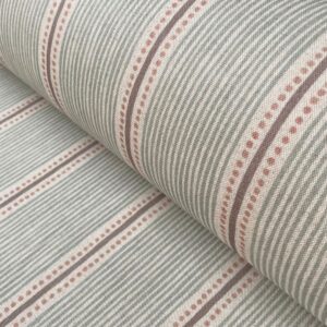 Extra Wide Striped Fabric in duckegg