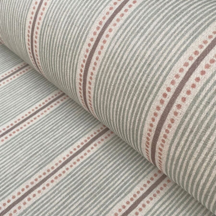 Extra Wide Striped Fabric in duckegg