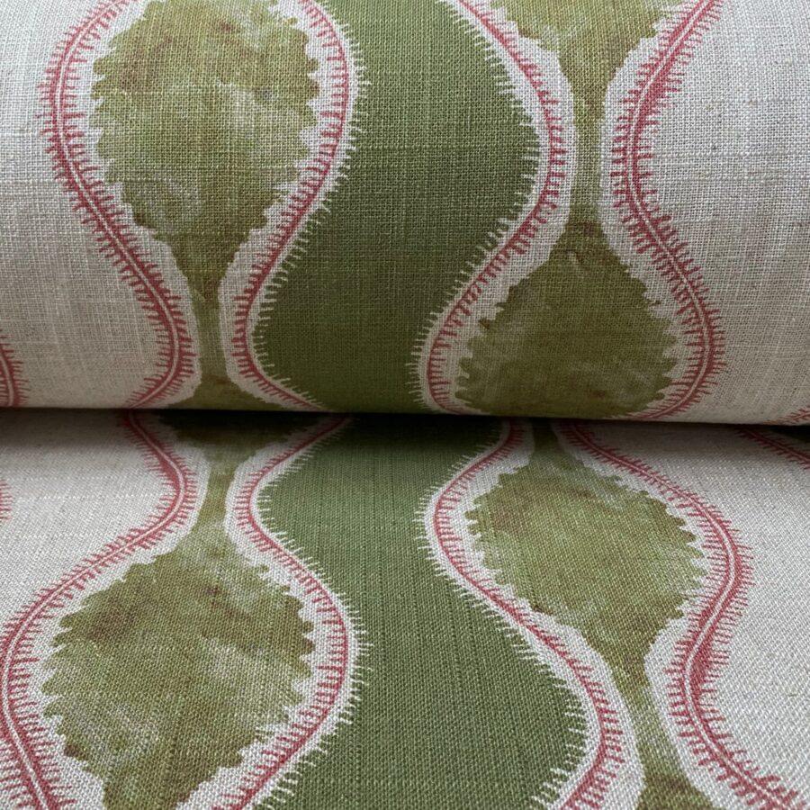 Sissinghurst Stripe Sage and Strawberry
