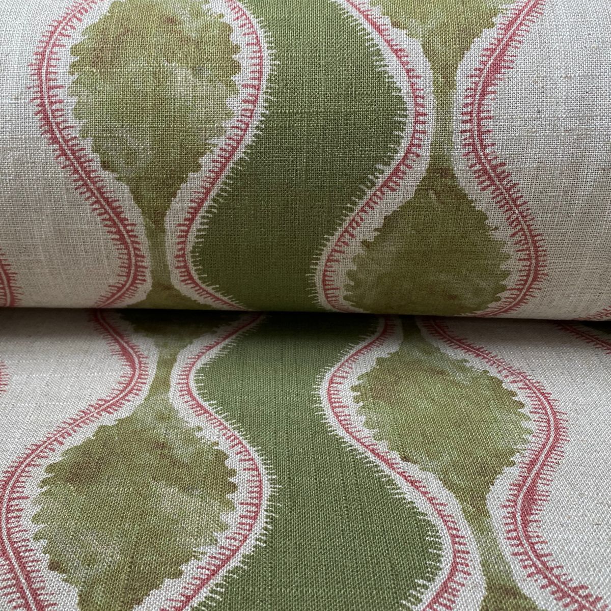 Sissinghurst Stripe Sage and Strawberry - Image 3