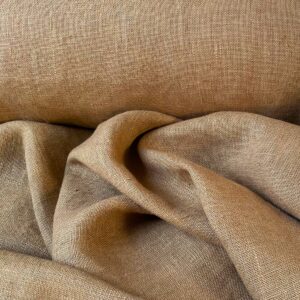 Tinsmiths French Washed Linen Fabric Buckskin Brown