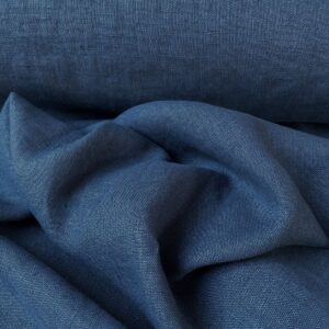 Tinsmiths French Washed Linen Fabric Prussian Blue