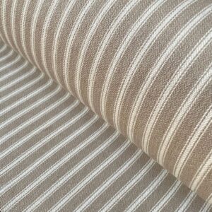 Ticking Stripe Fabric in natural & ivory