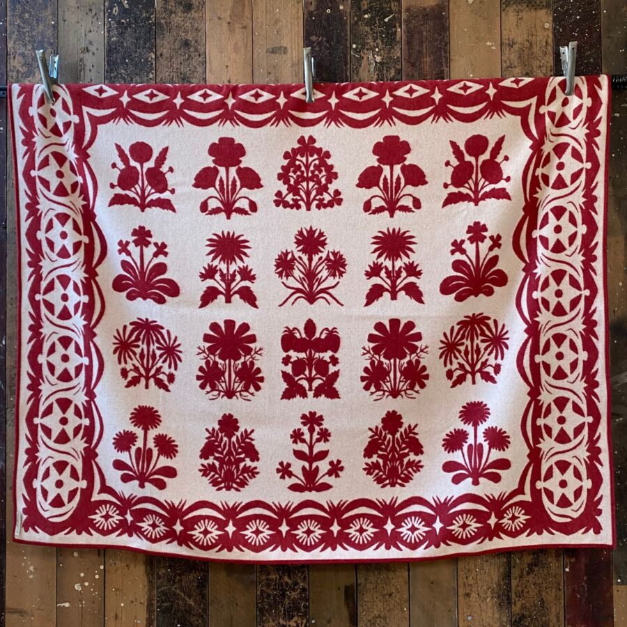 papercut flowers Wool Blanket Tinsmiths Ledbury