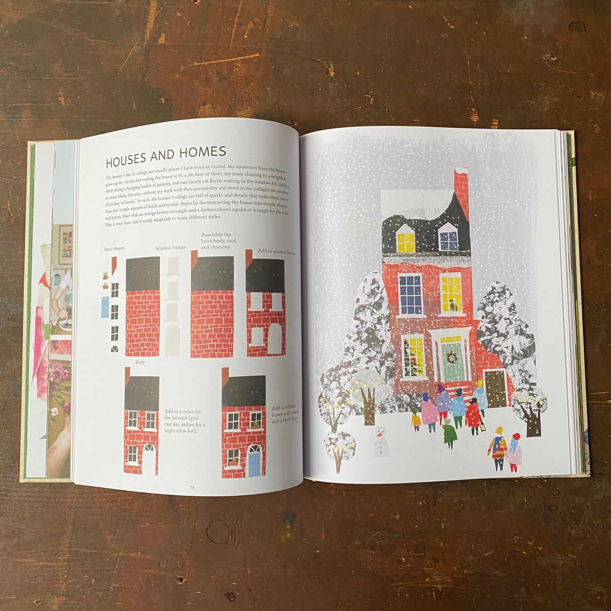 Instruction page of Cut Paper Pictures book by Clover Robin