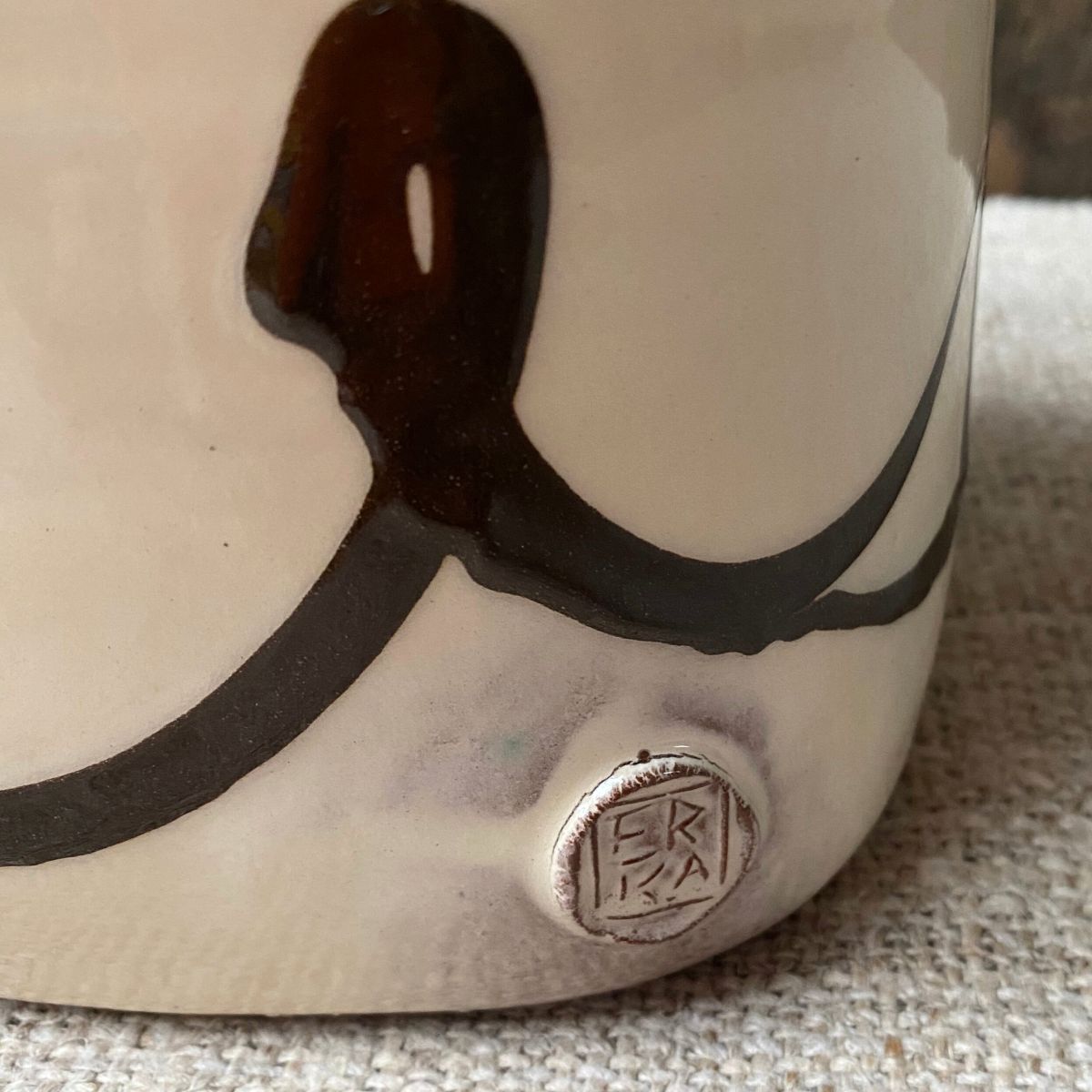 Erica Taylor Low ceramicist maker's mark on jar