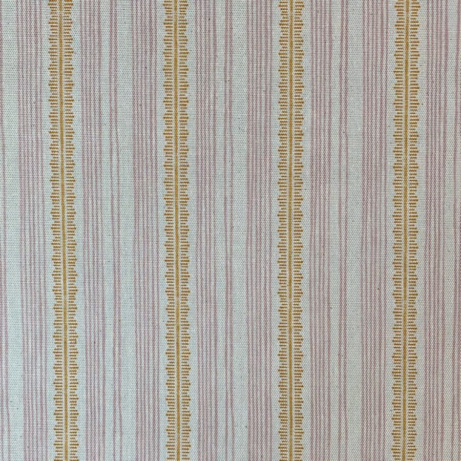Tinsmiths Striped Feather Stripe Fabric on a roll in carnation pink & orange gold