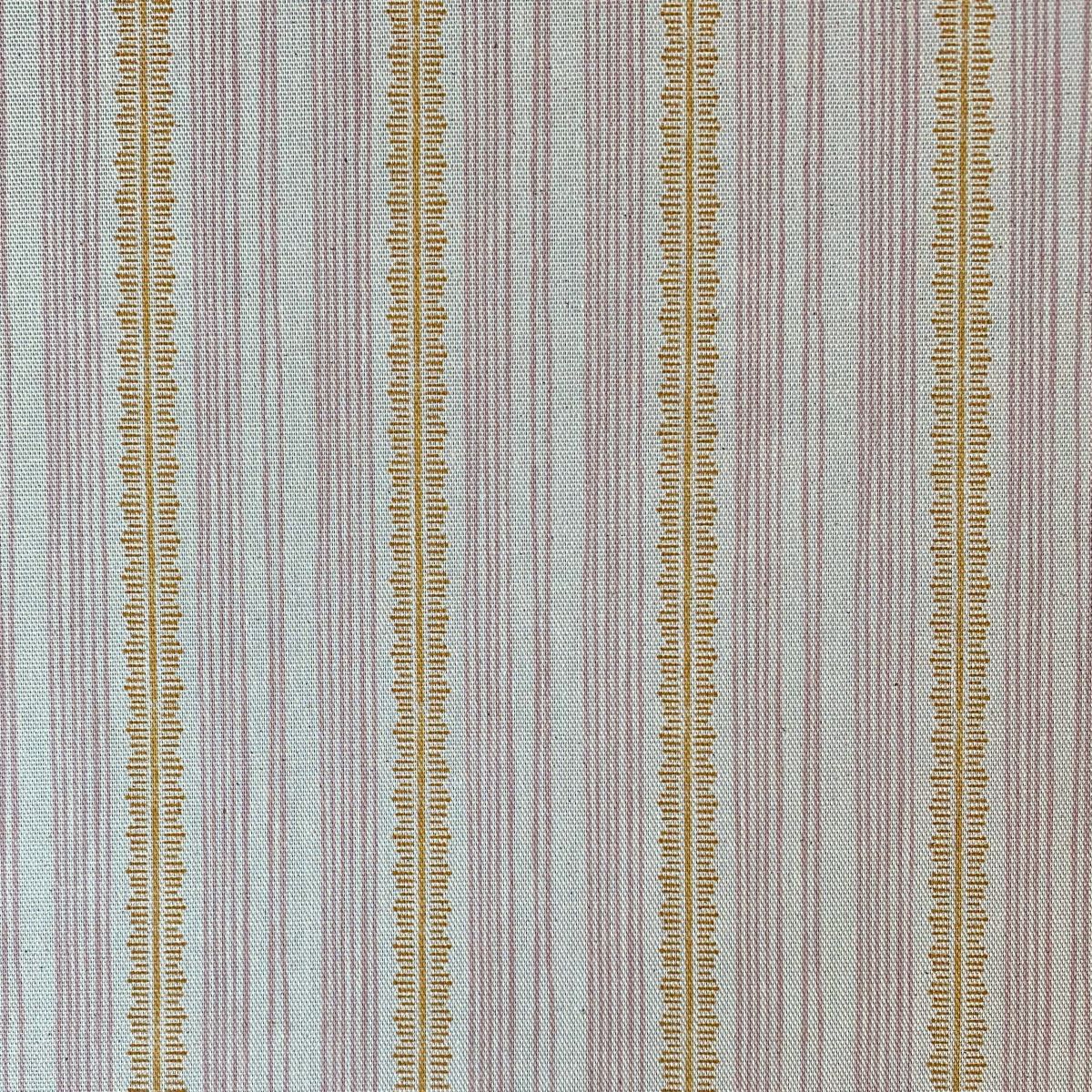 Tinsmiths Striped Feather Stripe Fabric on a roll in carnation pink & orange gold