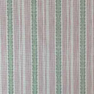 Tinsmiths Striped Feather Stripe Fabric on a roll in carnation pink & Leaf Green