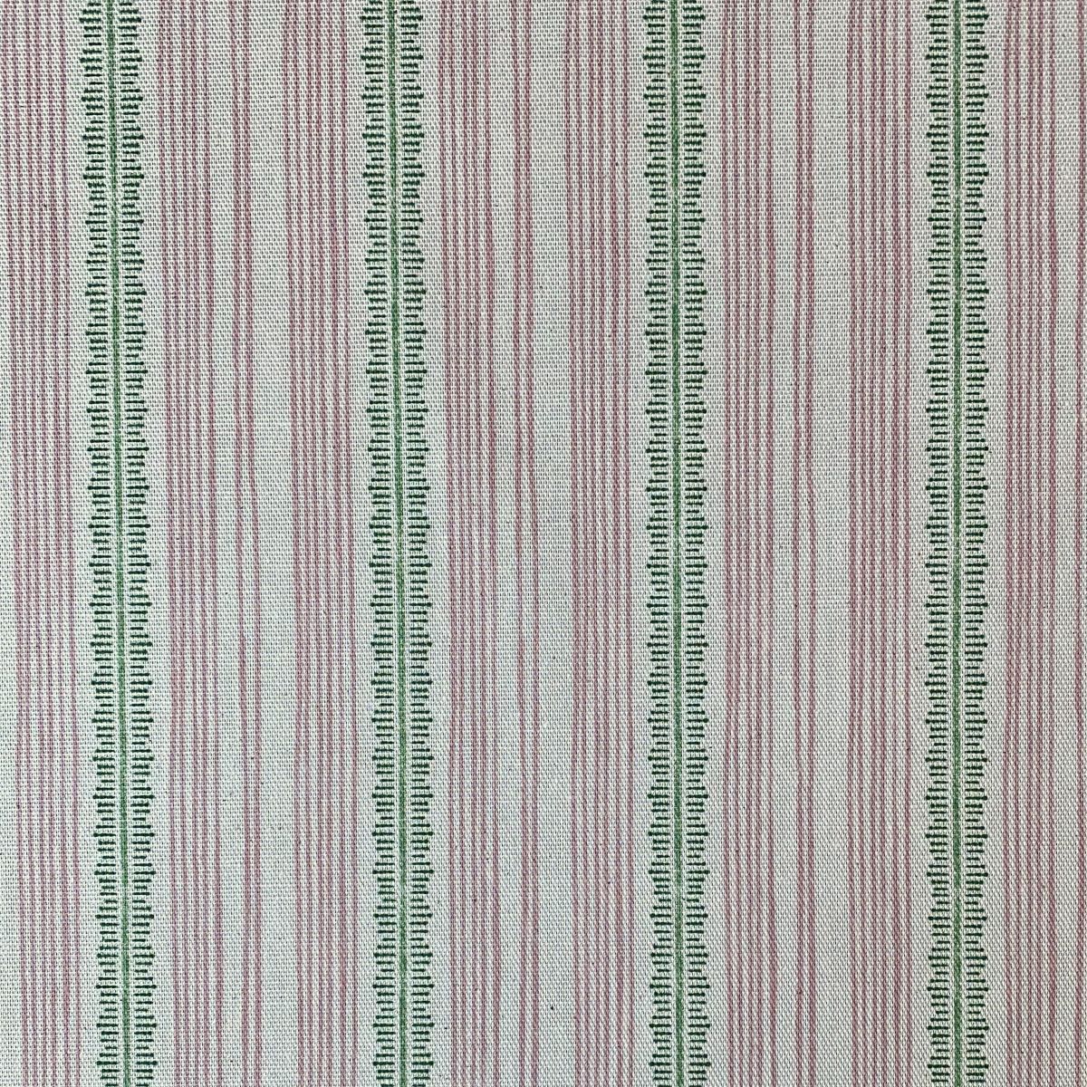 Tinsmiths Striped Feather Stripe Fabric on a roll in carnation pink & Leaf Green