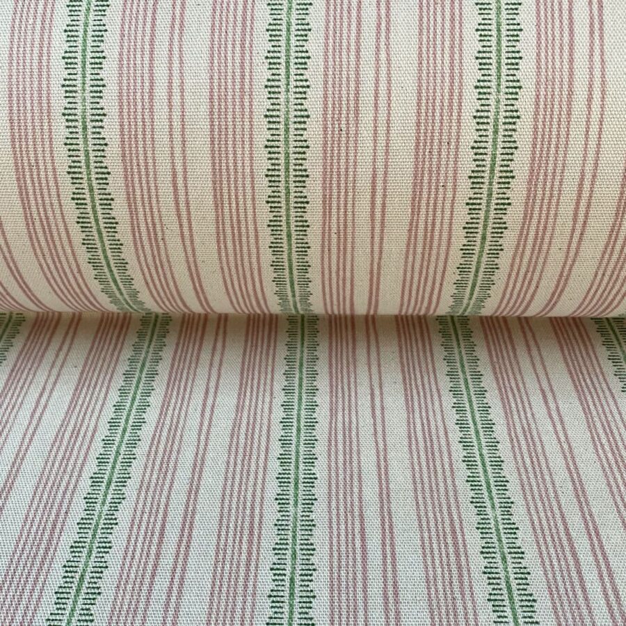 Feather Stripe Carnation Pink & Leaf Green