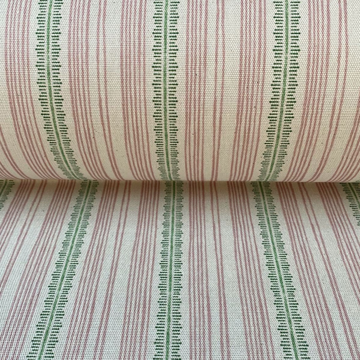 Feather Stripe Carnation Pink & Leaf Green - Image 3
