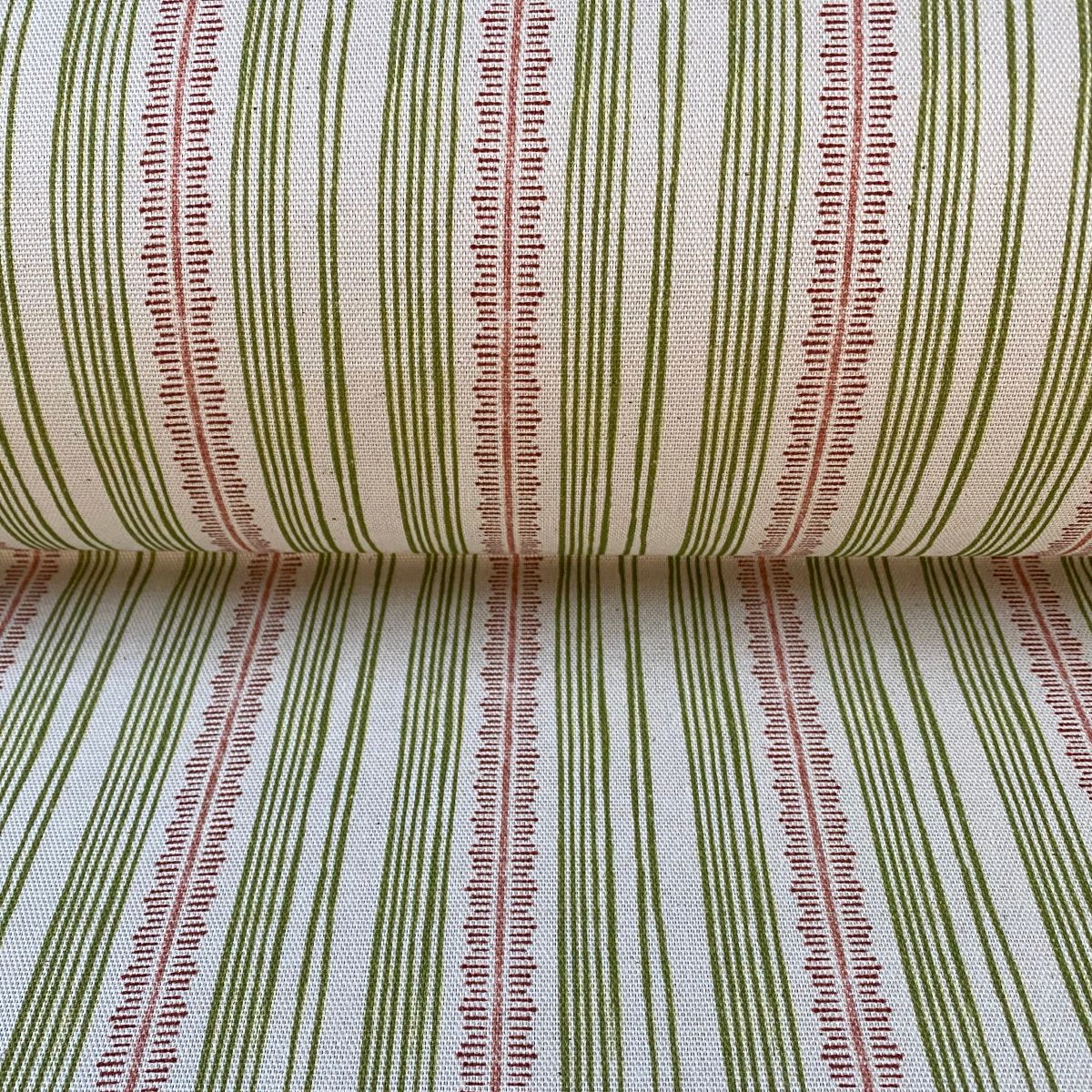 Feather Stripe Olive & Brick - Image 3