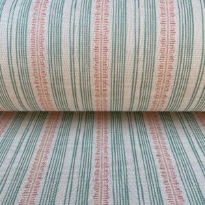 Feather Stripe Seagreen & Coral - Image 3