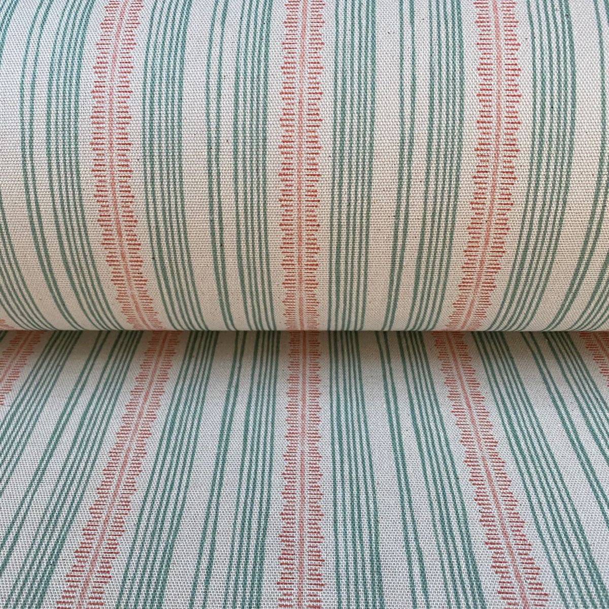 Feather Stripe Seagreen & Coral - Image 3