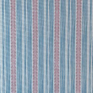 Tinsmiths Striped Feather Stripe Fabric on a roll in strawberry red & Blue