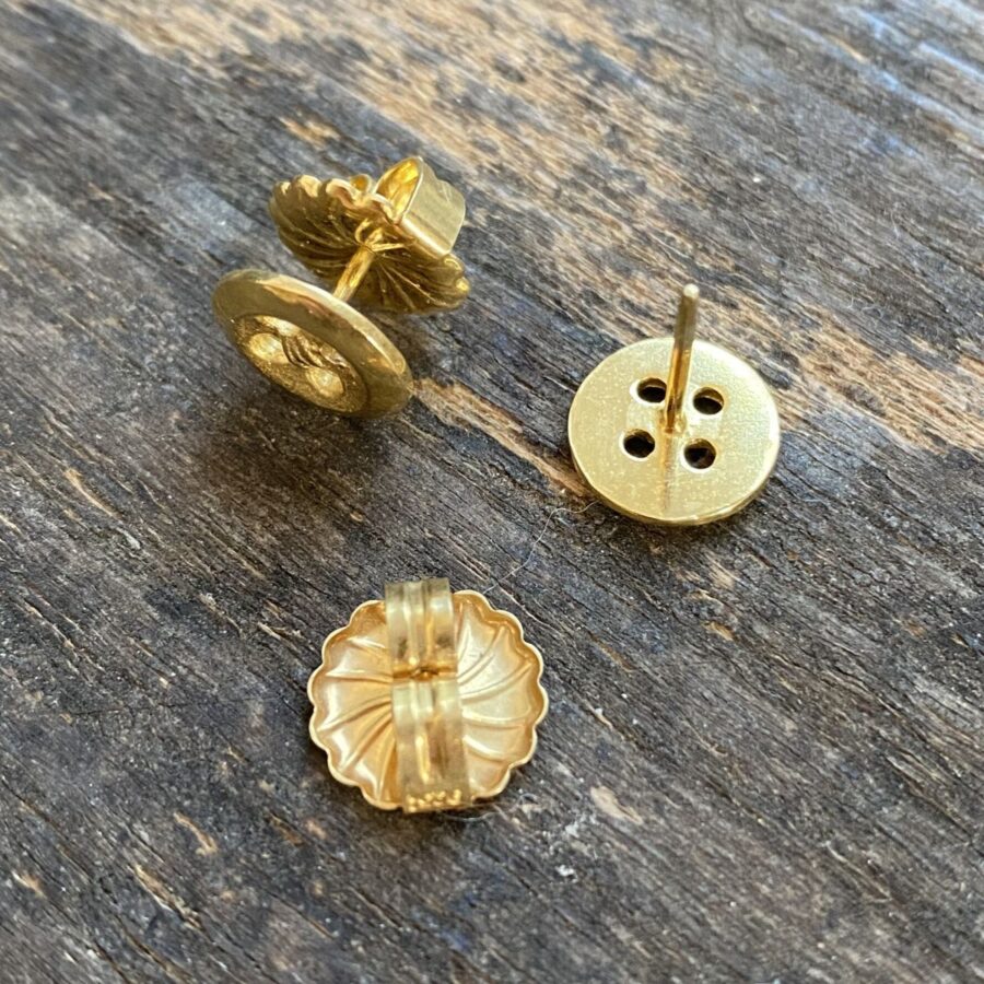 Gold Plated Button Earrings CDLT 3/15a