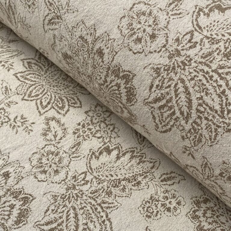 Tree of Life patterned fabric on a slanted roll