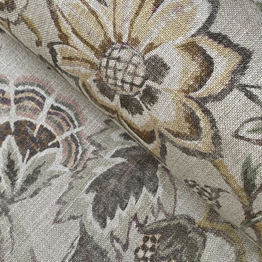 Extra Wide Marwari print linen-mix fabric on a roll