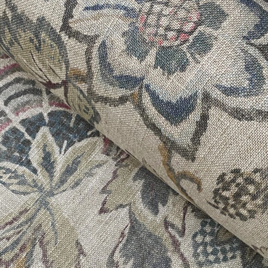 Extra Wide Marwari print linen-mix fabric on a roll