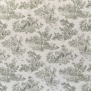 Elysium print fabric on a roll two-green design