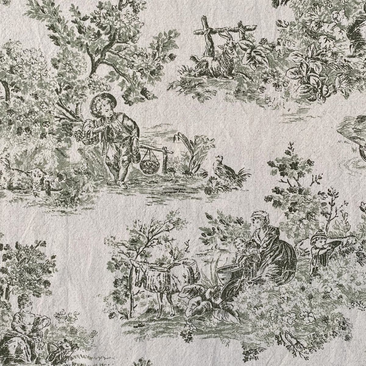 Elysium print fabric on a roll two-green design