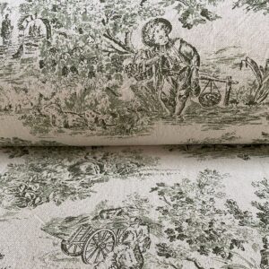 Elysium print fabric on a roll two-green design