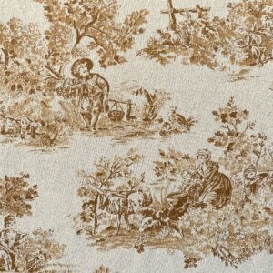 Elysium print fabric in Cinnamon Brown