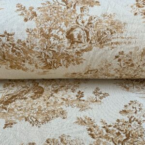 Elysium print fabric in Cinnamon Brown