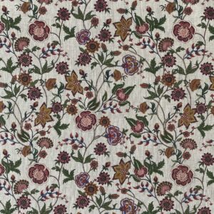 Melody Linen Raspberry & Leaf Green - Image 2