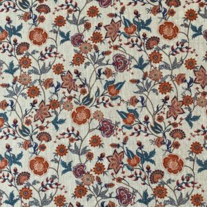 Melody Linen Teal & Orange - Image 2