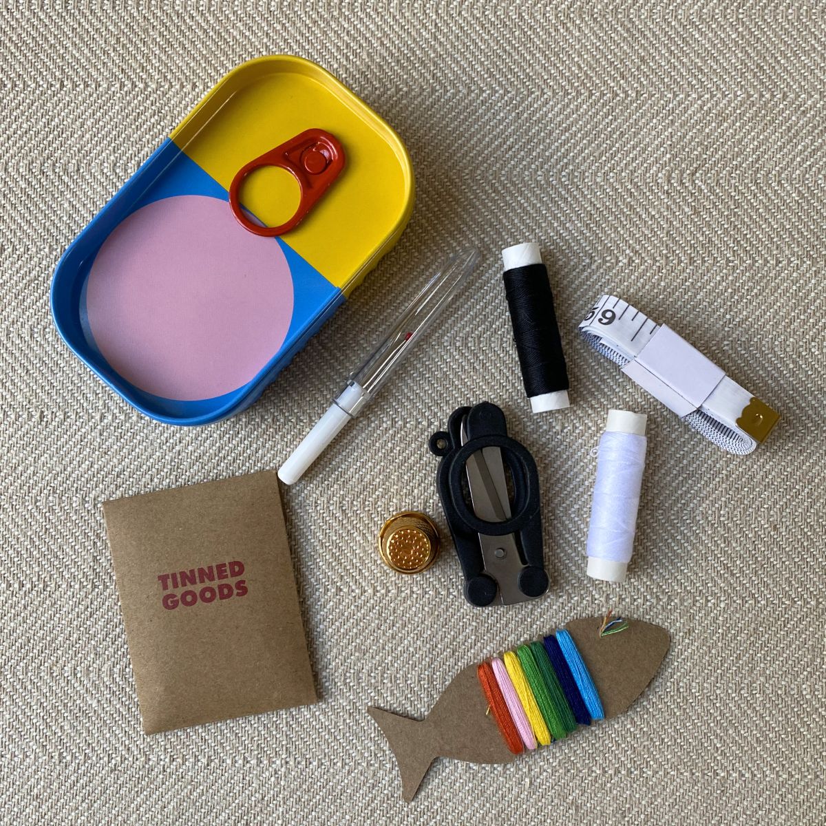 Tinned Goods Sewing Kit in a Tin