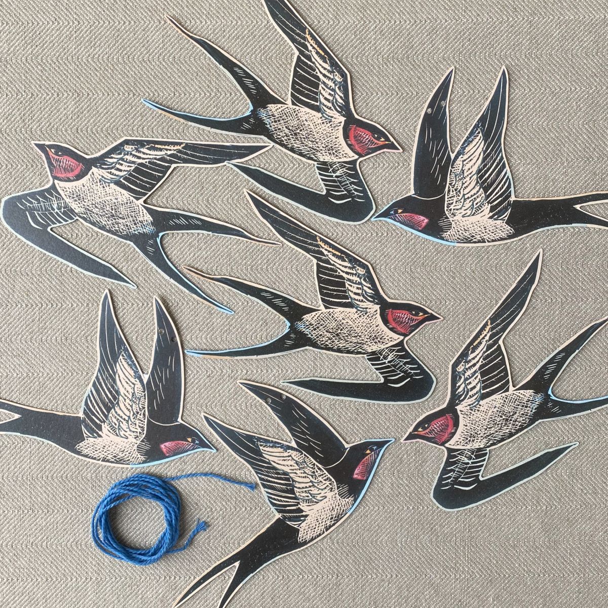 Angela Harding garland of paper swallows