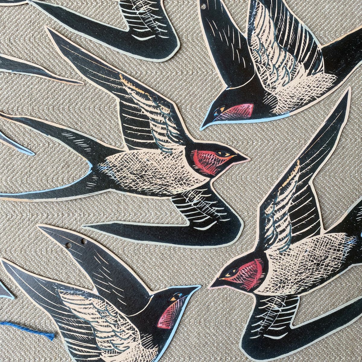 Angela Harding garland of paper swallows