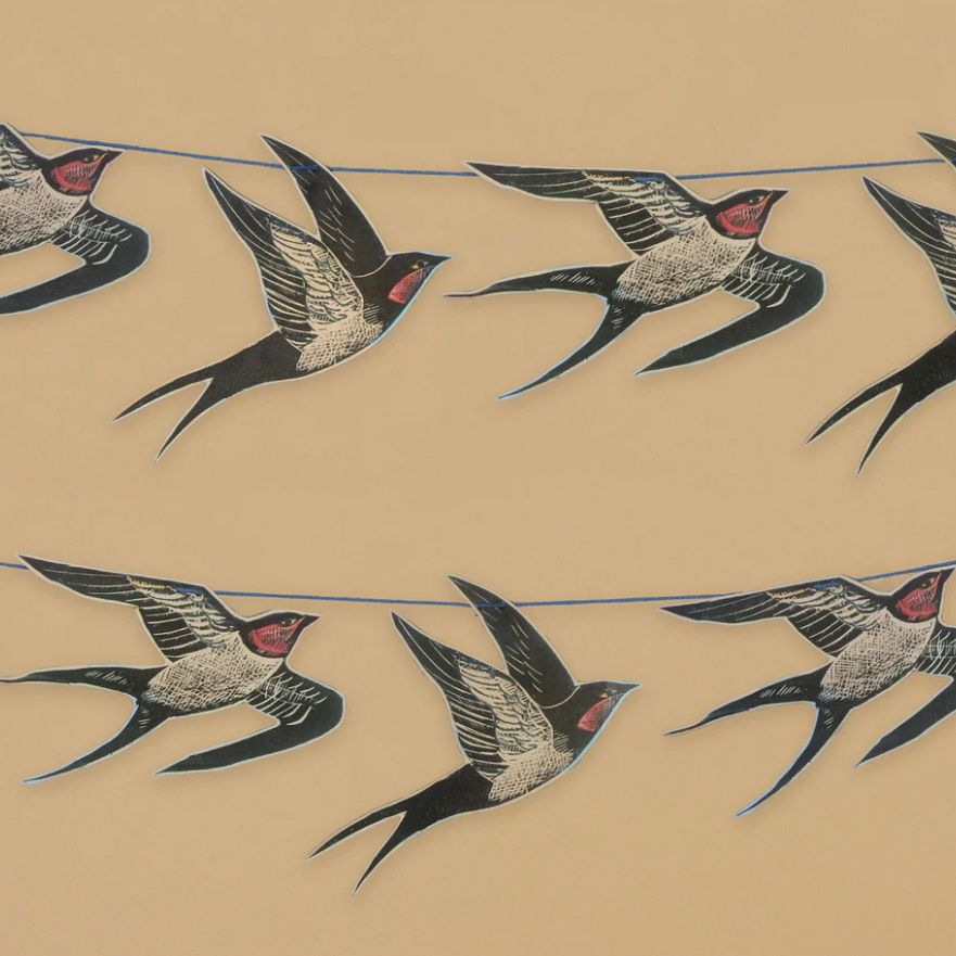 Angela Harding garland of paper swallows
