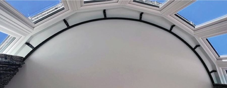Bay window track that you can bend to fit