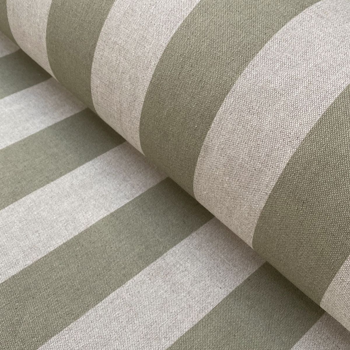 Broad Stripe fabric in sage green