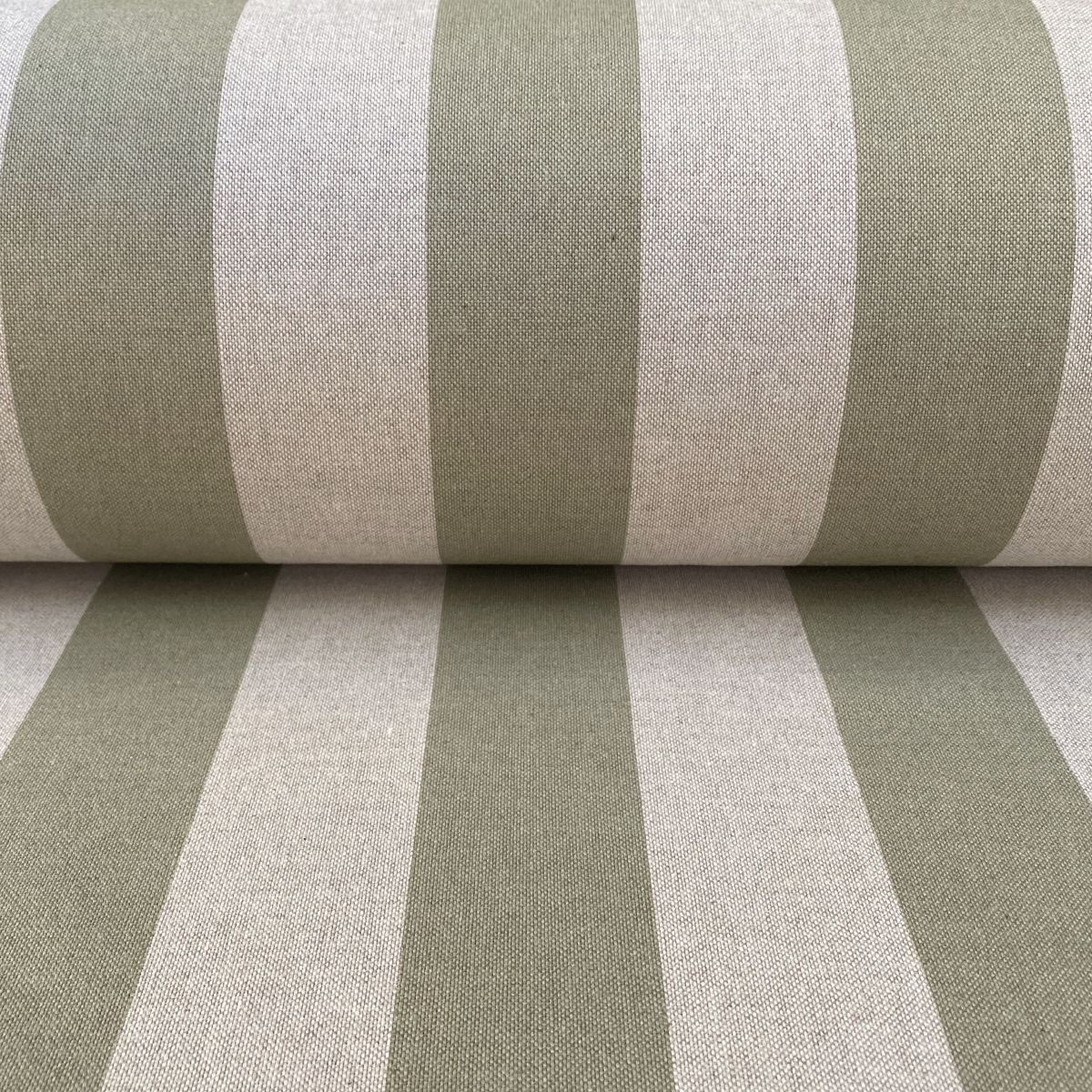 Broad Stripe fabric in sage green