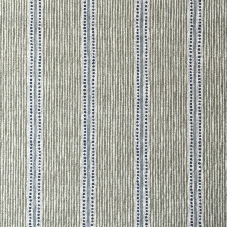 Extra Wide Avebury Stripe Fabric Sage & Indigo