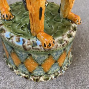 Highly detailed, ceramic slipware tiger by Paul Young