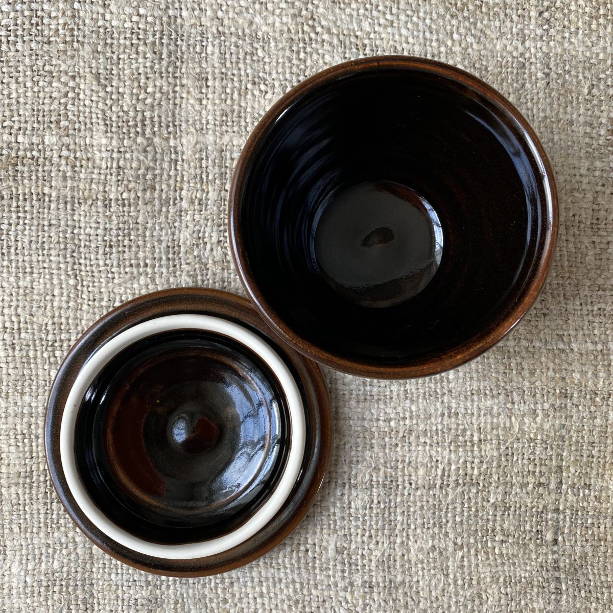 Stuart Houghton Lidded Sugar Pot Tenmoku - Image 2