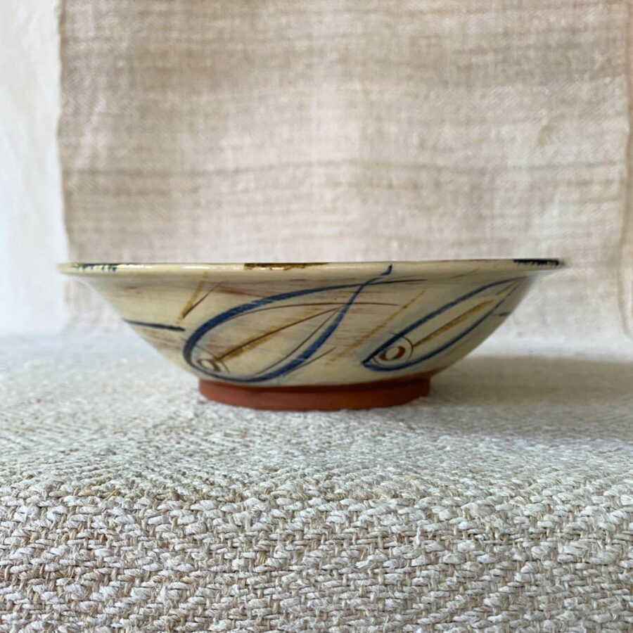 Jennifer Hall Slipware Pasta Bowl - Fish Trio JHPB2