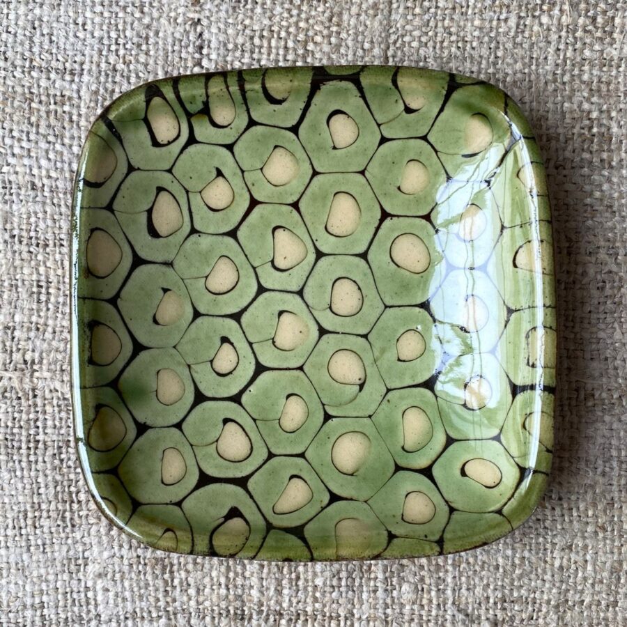 Patia Davis Biscuit plate on linen backcloth