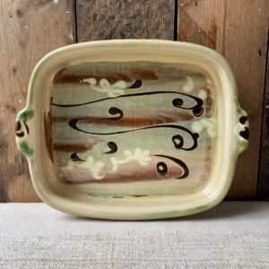 Patia Davis cream glazed rectangular baking dish