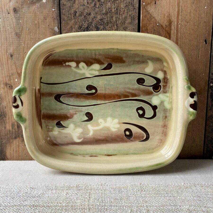 Patia Davis cream glazed rectangular baking dish
