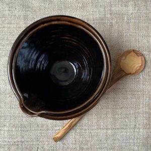 Stuart Houghton Large Lipped Bowl in dark glaze
