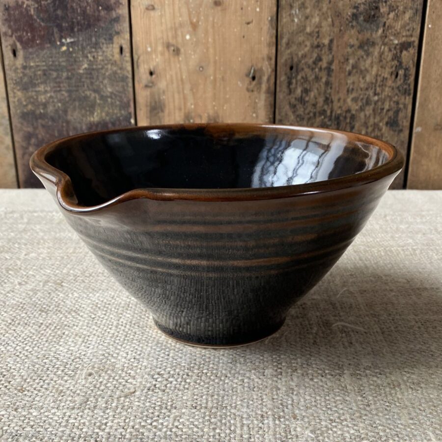 Stuart Houghton Large Lipped Bowl in dark glaze