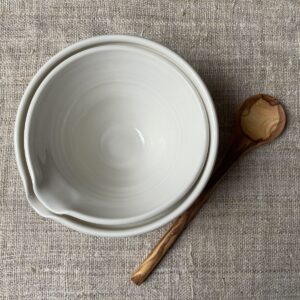 Stuart Houghton Large Lipped Bowl in white glaze